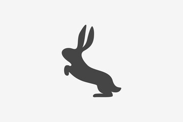 Illustration vector graphic of jump rabbit silhouette