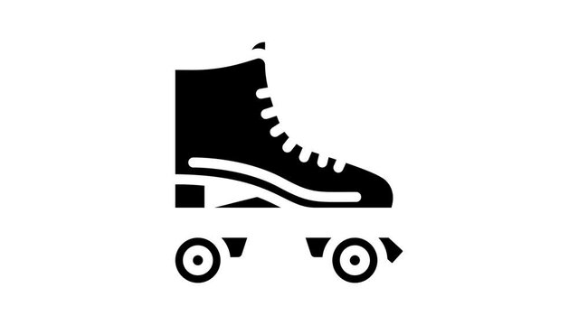 roller skates kid leisure glyph icon animation