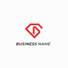 design logo combine diamond and letter G