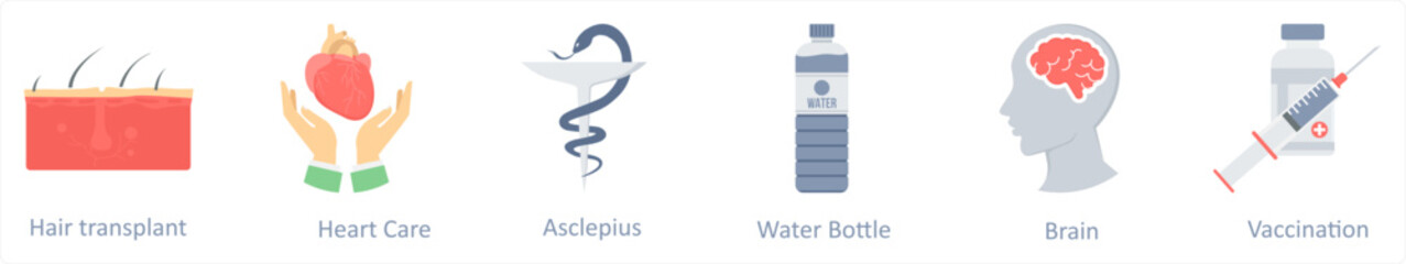 hair transplant, asclepius, water bottle