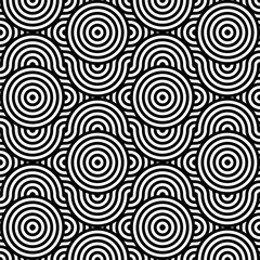 Vector Seamless Black and White Organic Curved Lines Hexagonal Geometric Pattern.Vector Seamless Black And White Hexagon Rectangle Line Grid Halftone Pattern.Arabic geometric texture.