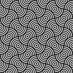 Fototapeta na wymiar Vector Seamless Black and White Organic Curved Lines Hexagonal Geometric Pattern.Vector Seamless Black And White Hexagon Rectangle Line Grid Halftone Pattern.Arabic geometric texture.