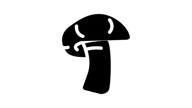 shitake mushroom glyph icon animation