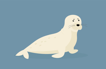 Northern fur seal - illustration, vector, cartoon