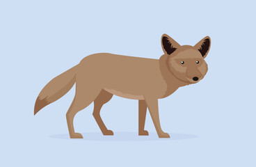 Wolf - side view, illustration, vector, cartoon