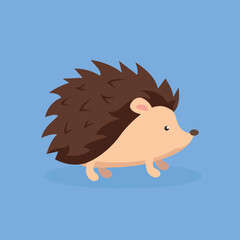 Hedgehog, side view - illustration, vector, cartoon