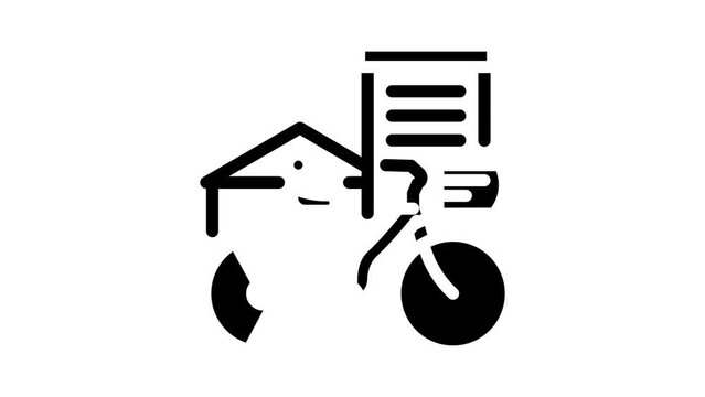 urban riding glyph icon animation