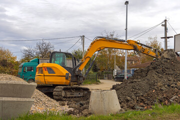 Excavator Digging Dirt