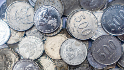 pile of rupiah coins as background