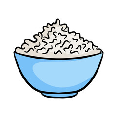 Cottage cheese in bowl outline