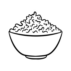 Cottage cheese in bowl outline