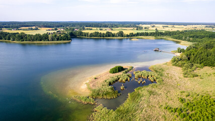 Fototapeta na wymiar Drone view of the beautiful summer landscape.