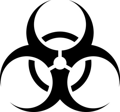 Biological Hazard or Biohazard Contagious Disease Danger Sign Icon. Vector Image.