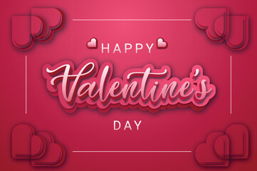 Happy valentines day celebration banner design with editable text effect