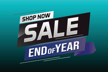 End of year Sale word concept vector illustration with lines and 3d style, landing page, template, ui, web, mobile app, poster, banner, flyer, background, gift card, coupon, label, wallpaper	