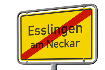 Ortsausfahrt, Stadt Esslingen am Neckar, freigestellt als PNG, (Symbolbild)