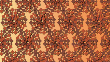 Orange/Brown colored Seamless, Pattern, geometric, background, to be used as decoration element texture (geometric, squared, backdrop, shapes, repeated, to create unity and consistency in design) 