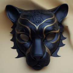 Obraz premium Black Panther Mask Full Face Mask - Generated by Generative AI