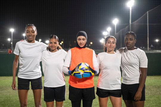 Team portrait of female soccer players - Powered by Adobe