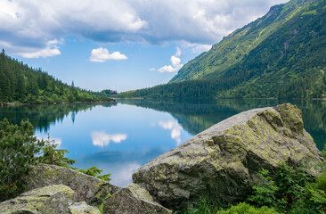 Naklejka na ściany i meble Morskie Oko lake in the Tatra Mountains, Poland.