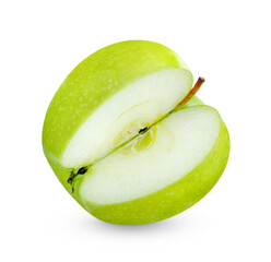 Fresh green apple isolated on transparent background (.PNG)