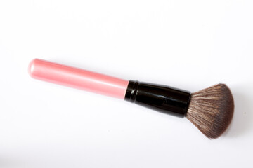 large makeup brush on white background isolated object.