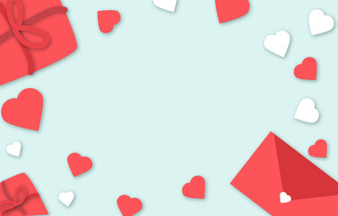 Valentines banner hearts love background