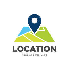 Fototapeta premium map pin location icon logo design 