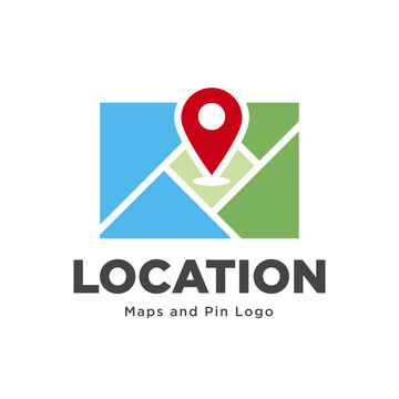 map pin location icon logo design 