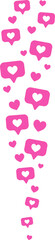 Flying hearts stream. Love likes emotions for social media. Positive reaction and feedback. 