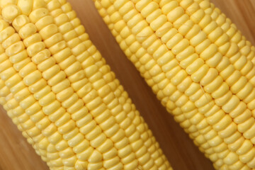 Sweet corns in a bowl on table ,