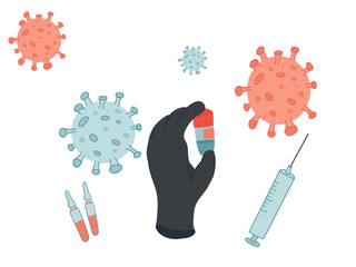 Vaccine research laboratory tests virus molecule