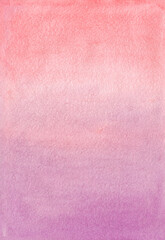 Abstract watercolor texture hand drawn illustration pink violet gradient