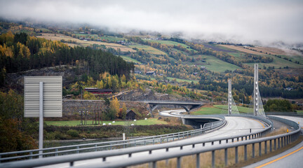 Bridge and highway in Kvam Norway.