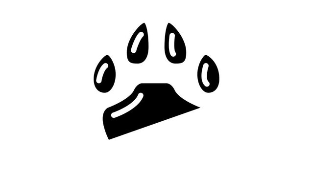 lion leg print glyph icon animation