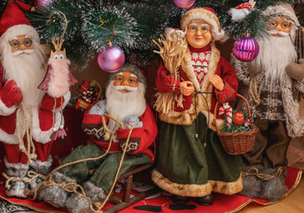 Santa's family under the Christmas tree