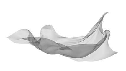 White fabric textile on wind. cloth fluttering