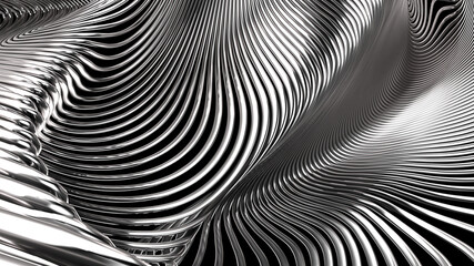 Abstract waves 3D rendering background