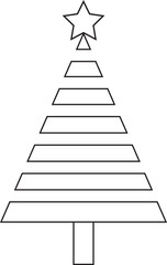 Christmas tree outline icons on white background.