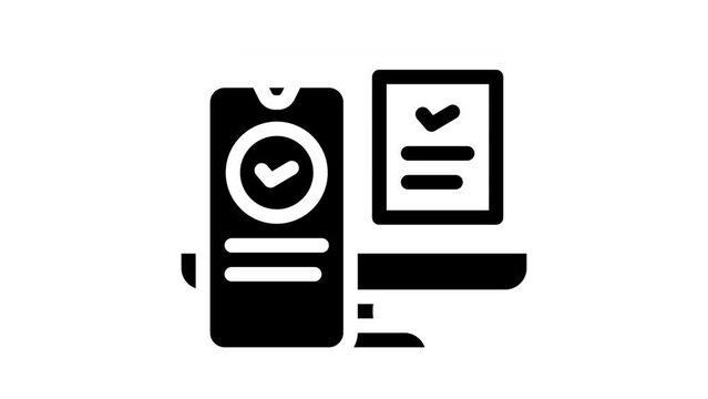 two step authentication glyph icon animation