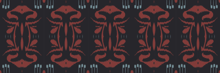 Fototapeta premium Ikat print tribal chevron Geometric Traditional ethnic oriental design for the background. Folk embroidery, Indian, Scandinavian, Gypsy, Mexican, African rug, wallpaper.