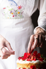 beautiful biscuit cake with strawberries