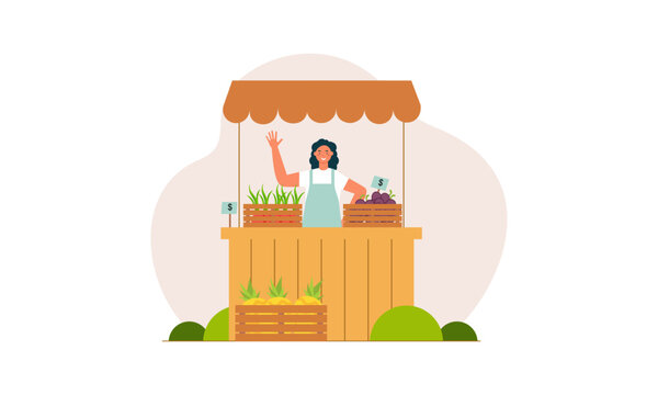 Farmers market concept illustration vector