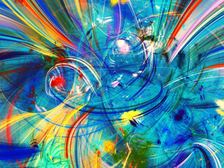 rainbow abstract fractal background 3d rendering illustration