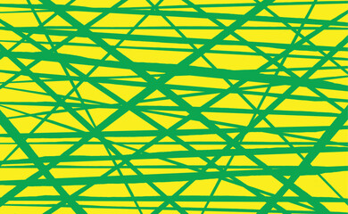 The green lines overlap on the yellow background.