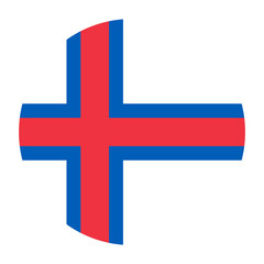Obraz premium Faroe Islands Flat Rounded Flag with Transparent Background