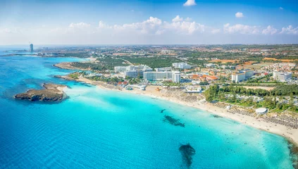 Wandcirkels tuinposter Landscape with Nissi beach, Ayia Napa, Cyprus © Serenity-H