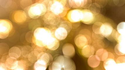 bokeh ligth christmas background yellow gold colour