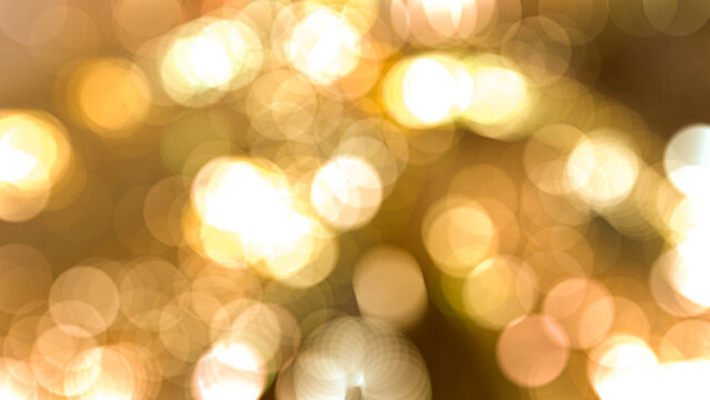 Bokeh Ligth Christmas Background Yellow Gold Colour