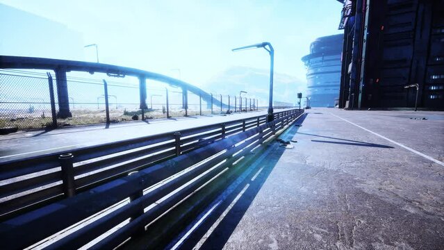 Post apocaliptic landscape of city